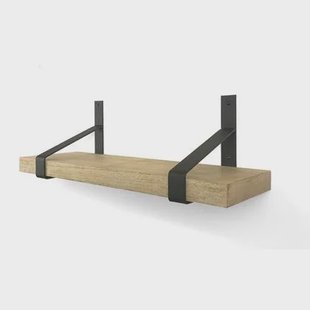 WOODBROTHERS mangohout wandplank recht 60 x 20 cm incl. plankdragers