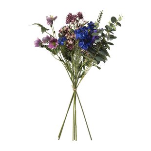 Boeket kunstbloemen - paars - 60 cm