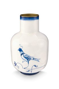 Pip Studio Vaas Metaal Pip & The Blue Bird Blauw 30cm