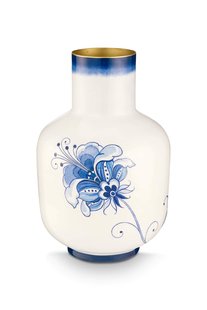 Pip Studio Vaas Metaal Pip & The Blue Bird Blauw 36cm