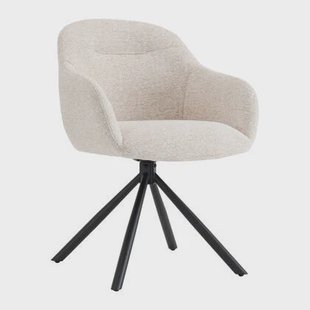 by fonQ Hush Eetkamerstoel - Chenille - Beige / Zwart