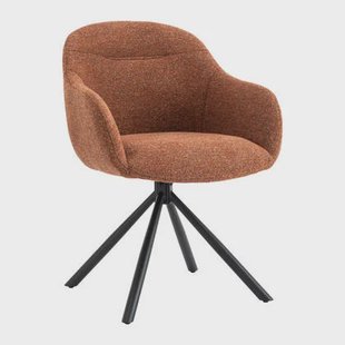 by fonQ Hush Eetkamerstoel - Chenille - Roest / Zwart