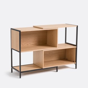 Eiken fineer modulaire en uittrekbare consoletafel Volga