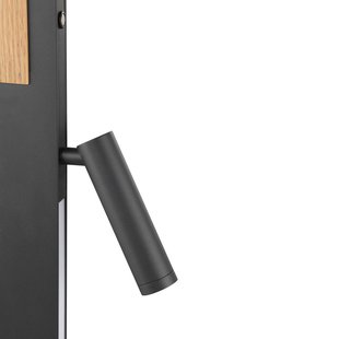 Brilliant LED vloerlamp Streamline, hoogte 145 cm, zwart, leeslampje