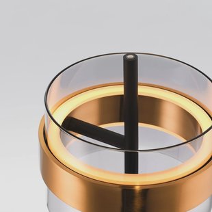 Brilliant LED tafellamp Inside, messingkleurig/rookgrijs, hoogte 49 cm