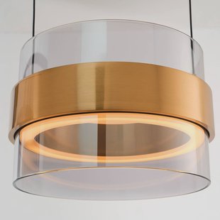 Brilliant LED hanglamp Inside messingkleurig/rookgrijs, lengte 105 cm