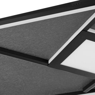 Brilliant LED plafondlamp Hardy, lengte 71 cm zwart mat metaal/stof