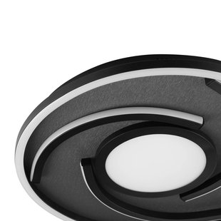 Brilliant LED plafondlamp Hardy, Ø 35 cm, zwart mat, metaal/stof