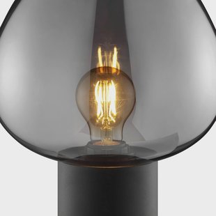 Brilliant Tafellamp Ligari, zwart/rookgrijs, hoogte 28 cm metaal/glas