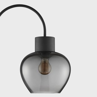 Brilliant Vloerlamp Ligari, zwart/rookgrijs, hoogte 164 cm metaal/glas