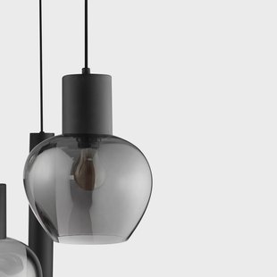 Brilliant Hanglamp Ligari, zwart/rookgrijs, Ø 68 cm, metaal/glas