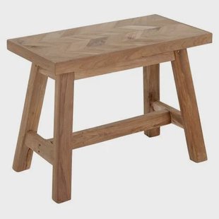 MUST Living Bench Herringbone small,45x60x32 cm, recycled teakwood