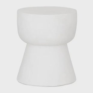 MUST Living Stool Motto White Small,35xØ30 cm, fiber cement white