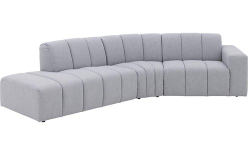 Goossens Bank Lewis grijs, stof, modern design