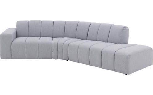 Goossens Bank Lewis grijs, stof, modern design