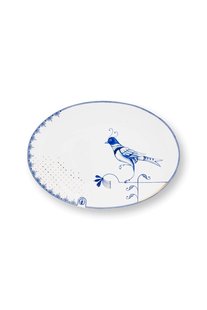Pip Studio Bord Ovaal Pip & The Blue Bird Wit 21.5cm