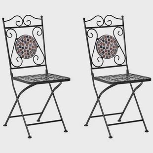 Beliani - CARPINO - Tuinstoel set van 2 - Zwart - Metaal