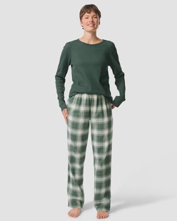 HEMA Damespyjama ruiten donkergroen (donkergroen)