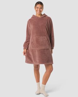 HEMA Damesnachthemd fleece lichtbruin (lichtbruin)