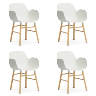 Normann Copenhagen Set Aanbieding Form Oak Armchair Stoel (4x) Wit