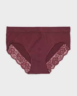 HEMA Dameshipster naadloos micro met kant bordeauxrood (bordeauxrood)