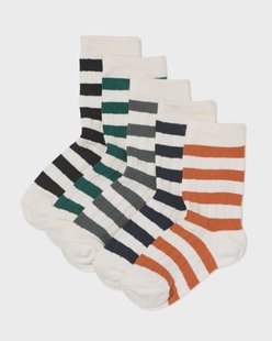 HEMA Kindersokken strepen - 5 paar zwart (zwart)