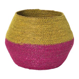 Mand colorblock - roze/geel - ø20x25 cm
