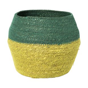 Mand colorblock - groen/geel - ø20x25 cm