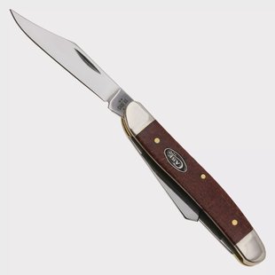 Case Medium Stockman Smooth Dark Red Burlap Micarta, 12272, 103087 CS zakmes