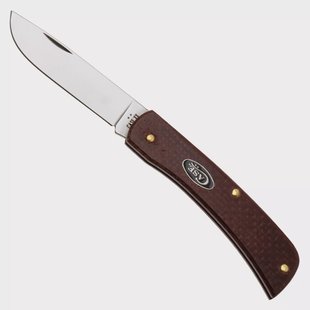 Case Sod Buster Jr, Smooth Dark Red Burlap Micarta, 12273, 10137 CS zakmes