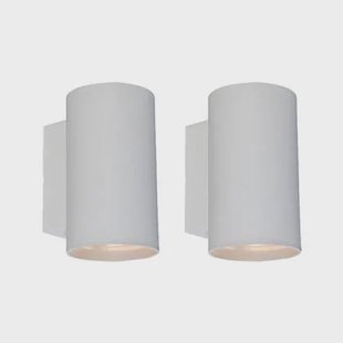 QAZQA Set van 2 moderne wandlampen wit rond 2-lichts - Sandy