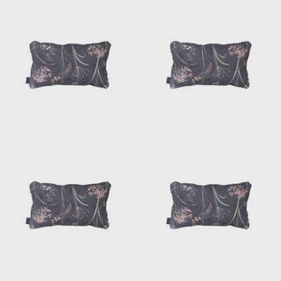 Madison - Sierkussen Donna grey canvas eco - Ca. 30x50cm - Set van 4