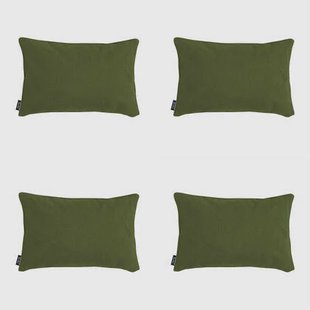 Madison - Sierkussen Moss green canvas eco - Ca. 30x50 cm - Set van 4
