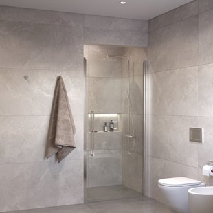 Sanivo Suno Nisdeur draaideur 70 cm Chroom Helder Glas 8 mm Nano