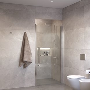 Sanivo Suno Nisdeur draaideur 80 cm Chroom Helder Glas 8 mm Nano