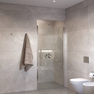 Sanivo Suno Nisdeur draaideur 100 cm Chroom Helder Glas 8 mm Nano