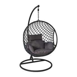 Hangstoel Havana met zwarte kussens - zwart - 186 cm