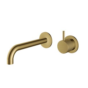 Hotbath Cobber X Afbouwdeel - voor wastafelmengkraan - 18cm uitloop - Geborsteld Messing PVD CX105EXT18BBP