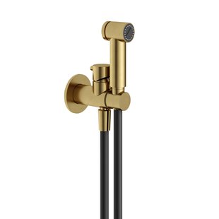 Hotbath Mate Knijphanddoucheset met doucheslang 1 mtr. houder met mengkraan BBP Geborsteld messing PVD KHDS3EXTBBP