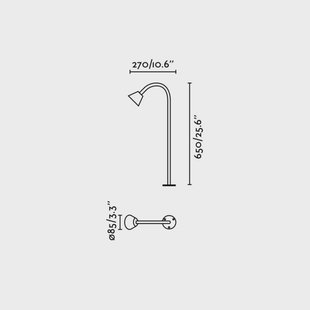 FARO BARCELONA LED tuinpadverlichting Lily, hoogte 65 cm, zwart, roestvrij staal, IP65