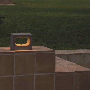 FARO BARCELONA LED wandlamp Glint, 2700K, 15 cm, grijs, beton, IP55