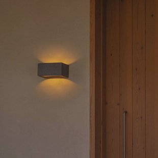 FARO BARCELONA LED wandlamp Glint, 3000K, 15 cm, grijs, beton, IP55