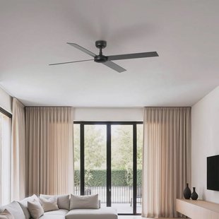 FARO BARCELONA Plafondventilator Rudder, DC-motor, stil, Ø 132 cm, hout