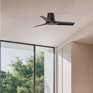 FARO BARCELONA Plafondventilator Hey S, zwart, DC-motor, stil, Ø 90 cm