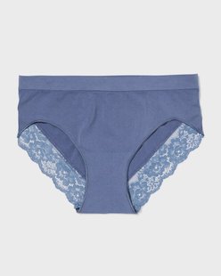 HEMA Dameshipster naadloos micro met kant blauw (blauw)