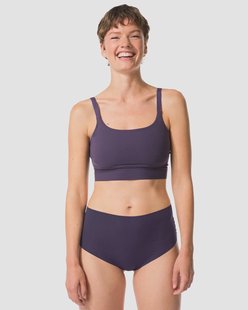 HEMA Damesstring hoge taille micro rib ultimate comfort donkerpaars (donkerpaars)