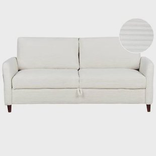 Beliani-MARE-Driezitsbank met opbergruimte-Gebroken wit-Corduroy