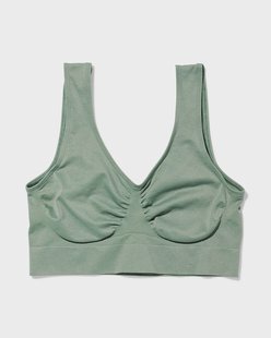 HEMA Niet voorgevormde top zonder beugel naadloos groen (groen)
