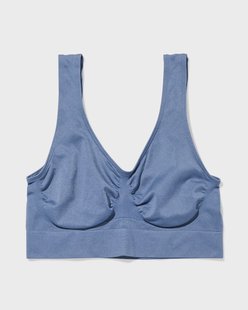 HEMA Niet voorgevormde top zonder beugel naadloos middenblauw (middenblauw)