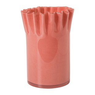 Vaas geribbeld - rood - ø15x19.5 cm